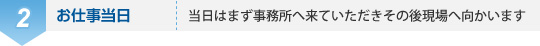 2、お仕事当日