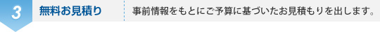 3、無料お見積もり